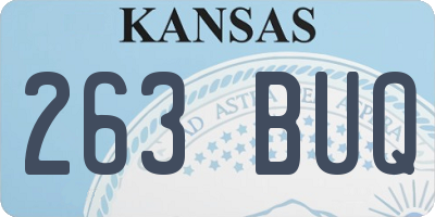KS license plate 263BUQ