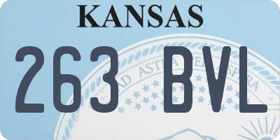 KS license plate 263BVL