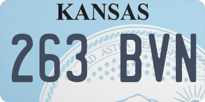 KS license plate 263BVN