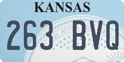 KS license plate 263BVQ