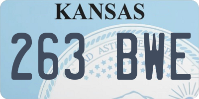 KS license plate 263BWE