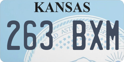 KS license plate 263BXM