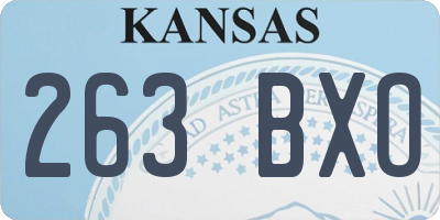 KS license plate 263BXO