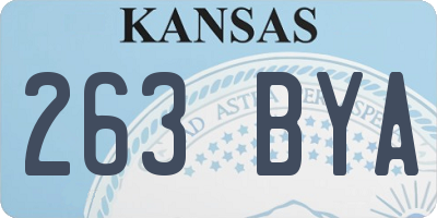 KS license plate 263BYA