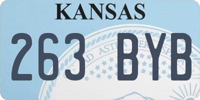 KS license plate 263BYB