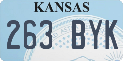 KS license plate 263BYK