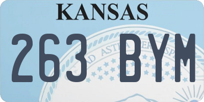 KS license plate 263BYM