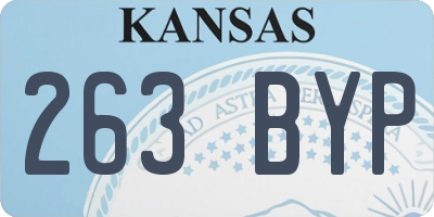 KS license plate 263BYP