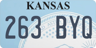 KS license plate 263BYQ