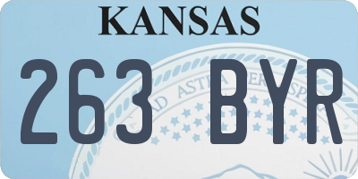KS license plate 263BYR