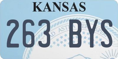 KS license plate 263BYS