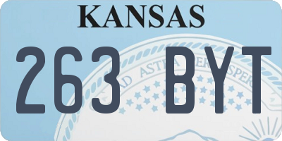 KS license plate 263BYT