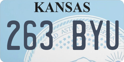 KS license plate 263BYU