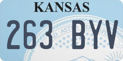 KS license plate 263BYV