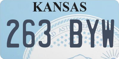 KS license plate 263BYW