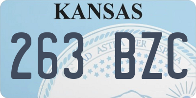 KS license plate 263BZC