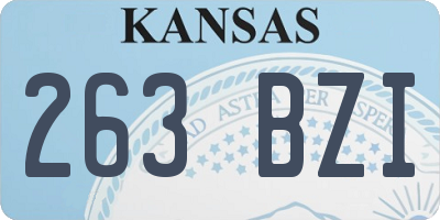 KS license plate 263BZI