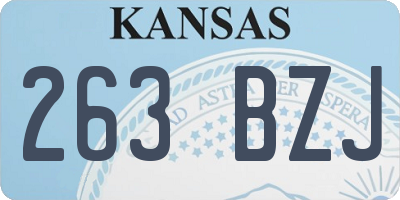 KS license plate 263BZJ