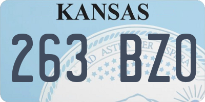 KS license plate 263BZO