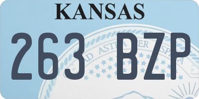 KS license plate 263BZP