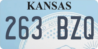 KS license plate 263BZQ