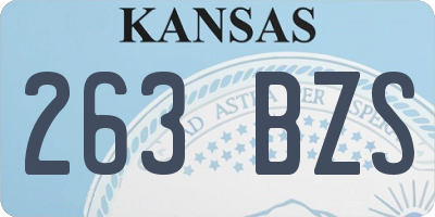 KS license plate 263BZS