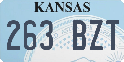 KS license plate 263BZT