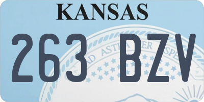 KS license plate 263BZV