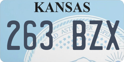 KS license plate 263BZX