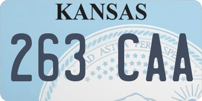 KS license plate 263CAA