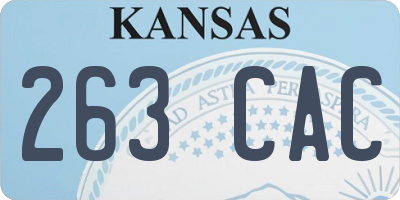 KS license plate 263CAC