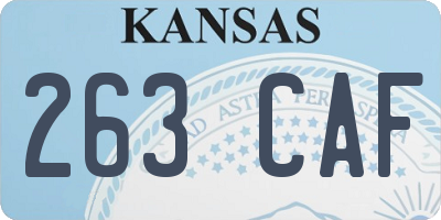 KS license plate 263CAF