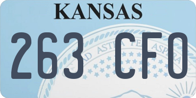 KS license plate 263CFO