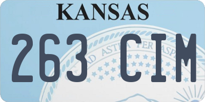 KS license plate 263CIM