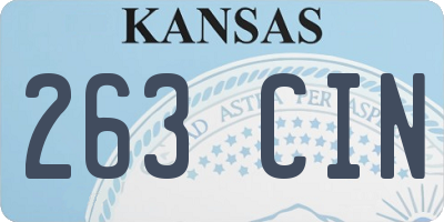 KS license plate 263CIN
