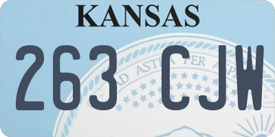 KS license plate 263CJW