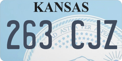 KS license plate 263CJZ