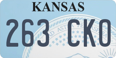 KS license plate 263CKO
