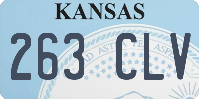KS license plate 263CLV