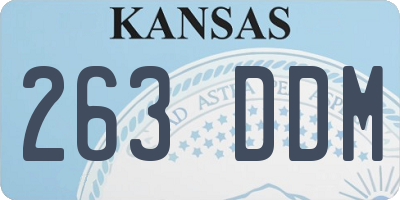 KS license plate 263DDM