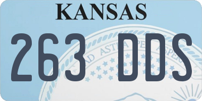KS license plate 263DDS