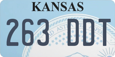 KS license plate 263DDT