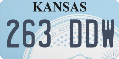 KS license plate 263DDW