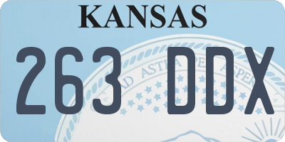 KS license plate 263DDX