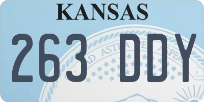 KS license plate 263DDY