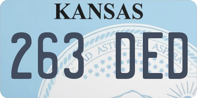 KS license plate 263DED