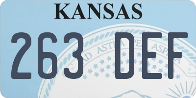 KS license plate 263DEF