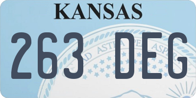 KS license plate 263DEG