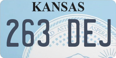 KS license plate 263DEJ