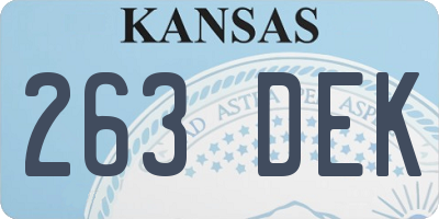 KS license plate 263DEK